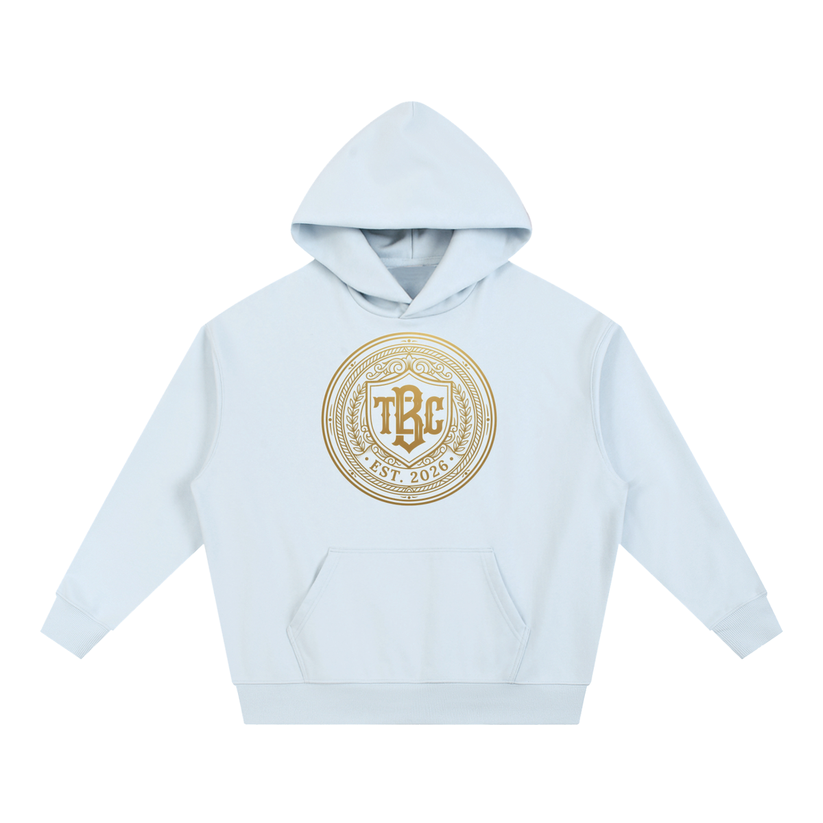 Gold Crest Print Hoodie – Heavyweight Oversized Streetwear