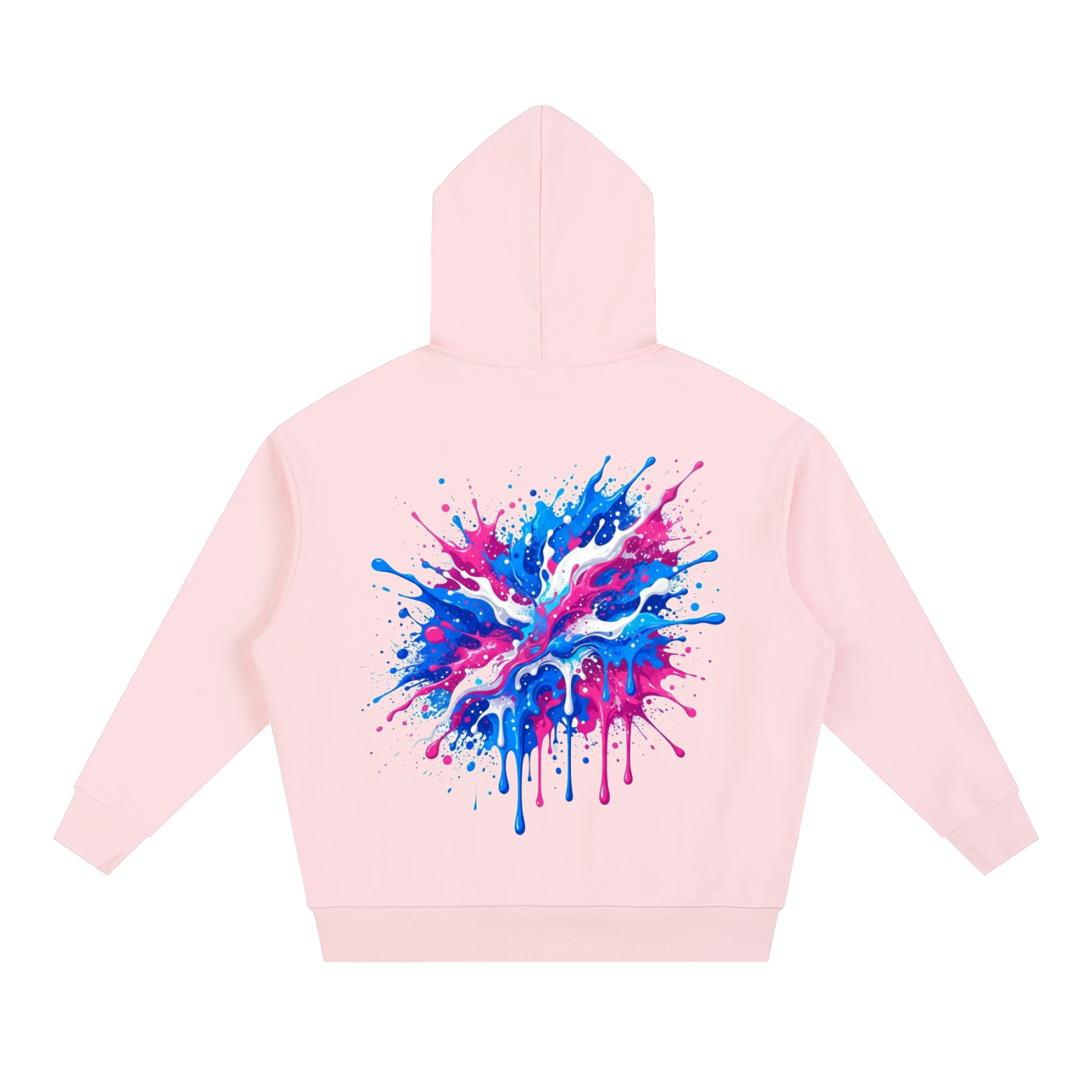 Paint Splatter Back Print Hoodie – Heavyweight Oversized Streetwear