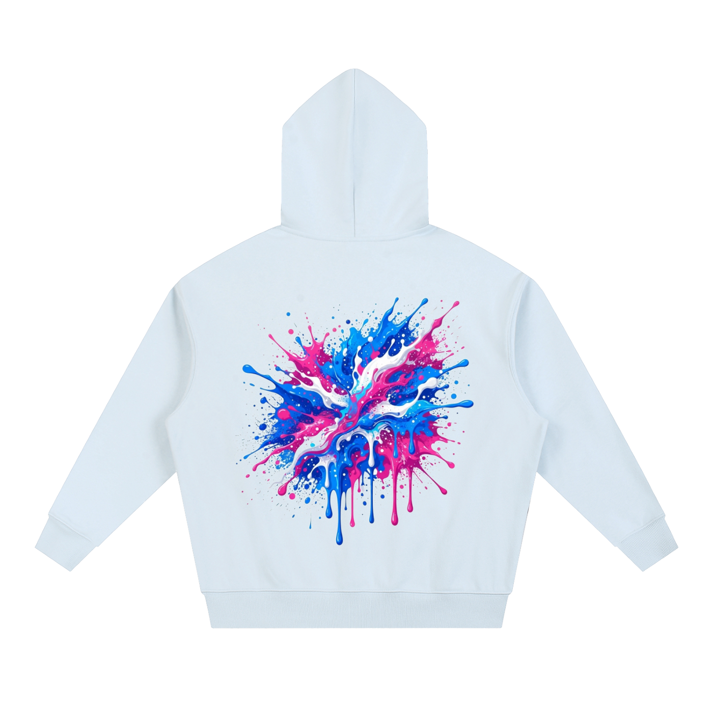 Paint Splatter Back Print Hoodie – Heavyweight Oversized Streetwear