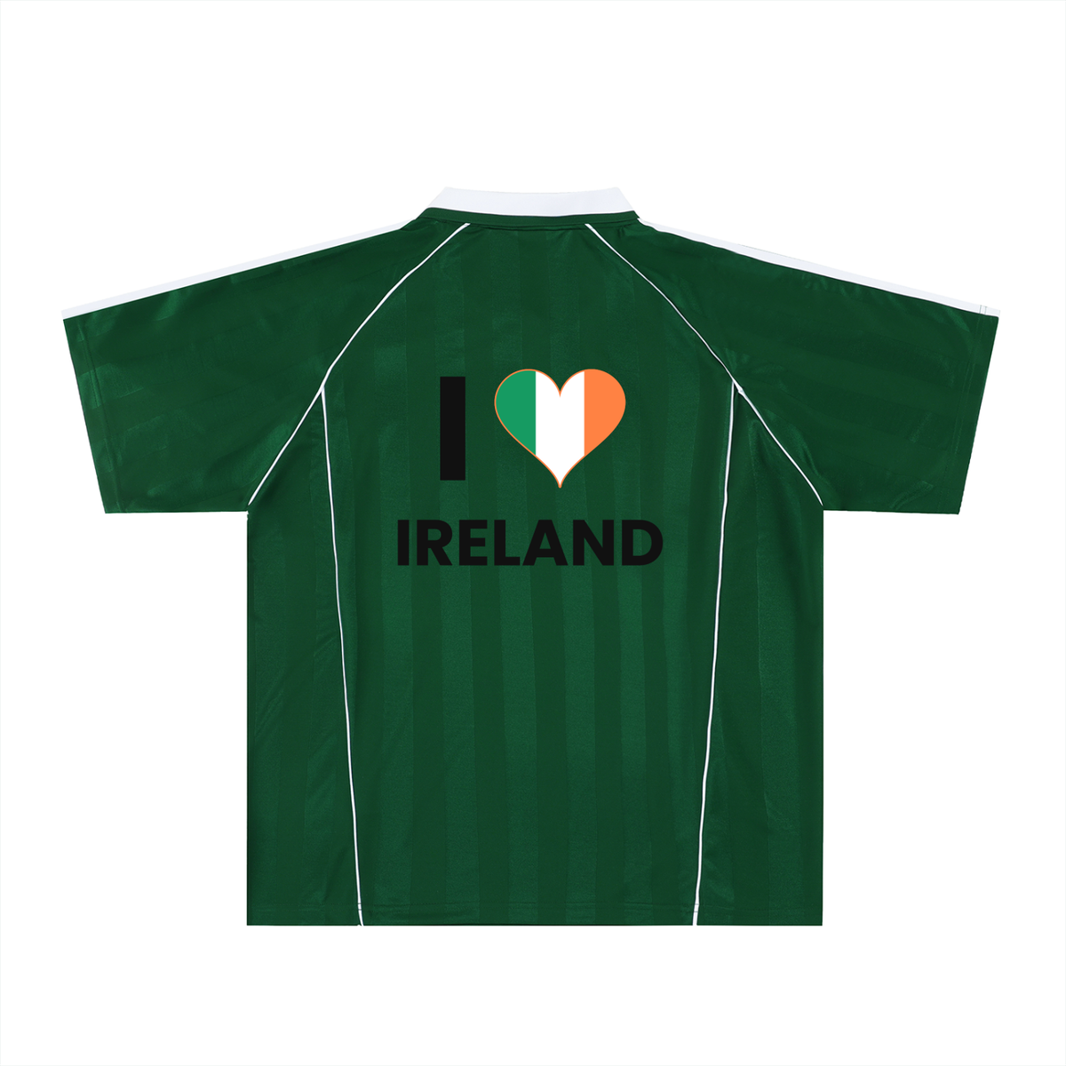 Plain dark green t-shirt, back view, no print visible
