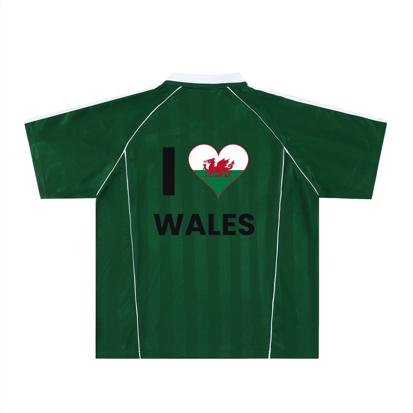 Plain dark green t-shirt, back view, no print visible
