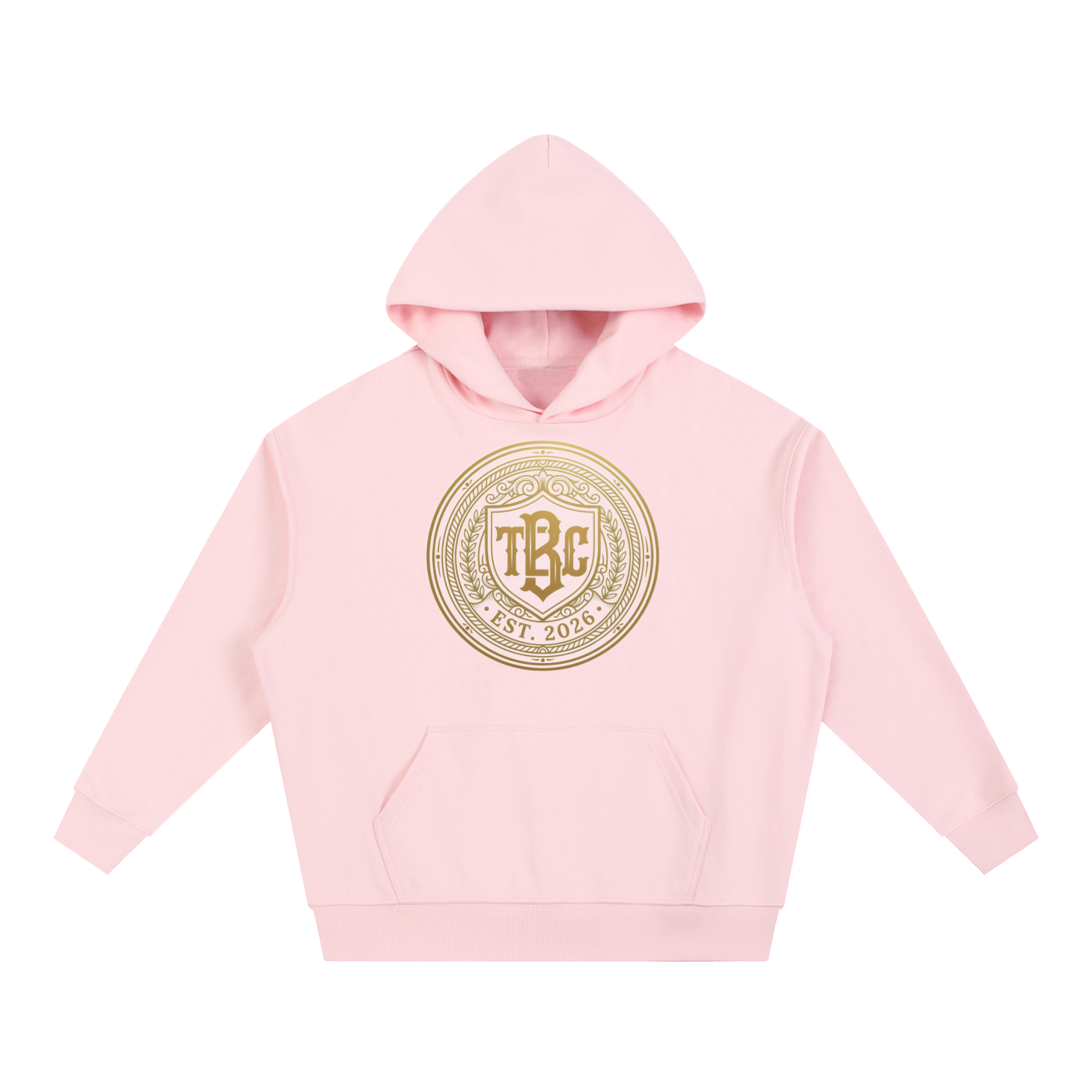 Gold Crest Print Hoodie – Heavyweight Oversized Streetwear