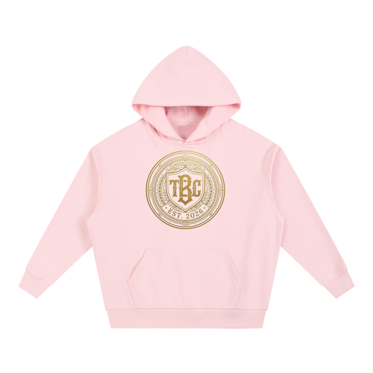 Gold Crest Print Hoodie – Heavyweight Oversized Streetwear