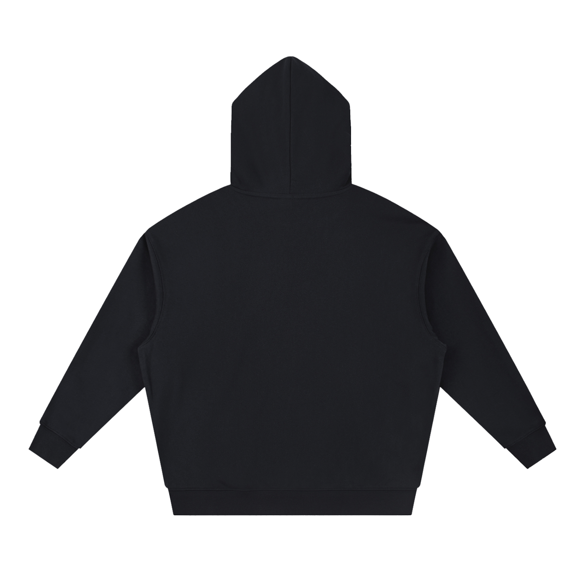 Marble Swirl Print Hoodie – Black Heavyweight Oversized Streetwear